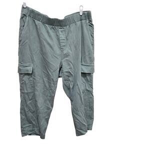 Gap Garment Dyed Cargo Pants XXL Sage Green Pull On Utility